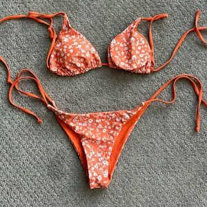 Orange flower bikini